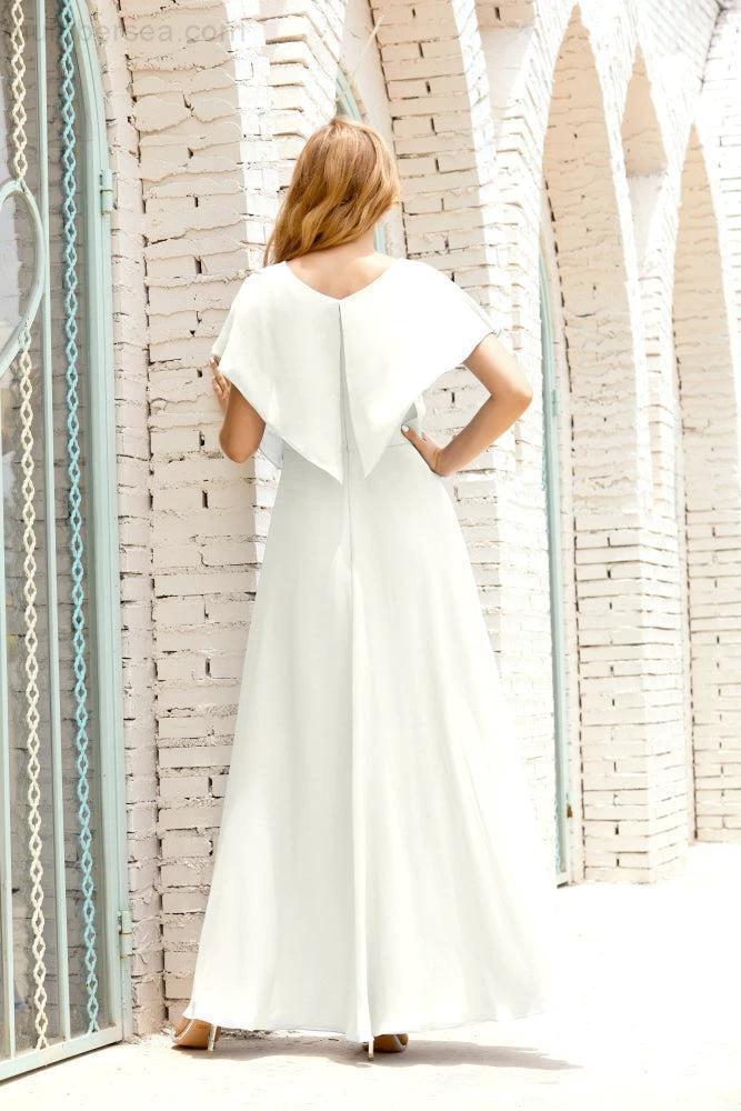 Numbersea Mother of The Bride Dresses Plus Size V-Neck Floor Length Formal Prom Dress for Wedding Guest 28020 by numbersea