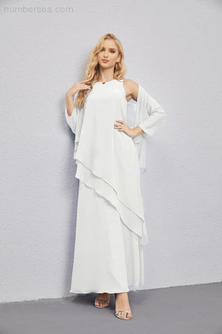 Mother of Bride Dresses with Open Front Lightweight Cardigan Formal Prom Gown  28081