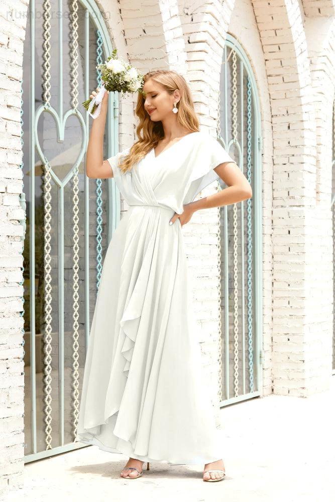 Numbersea Mother of The Bride Dresses Plus Size V-Neck Floor Length Formal Prom Dress for Wedding Guest 28020 by numbersea