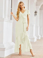 Numbersea Ruffled Bridesmaid Dresses Mermaid Formal Violin Evening Party Prom Gowns 28042 by numbersea
