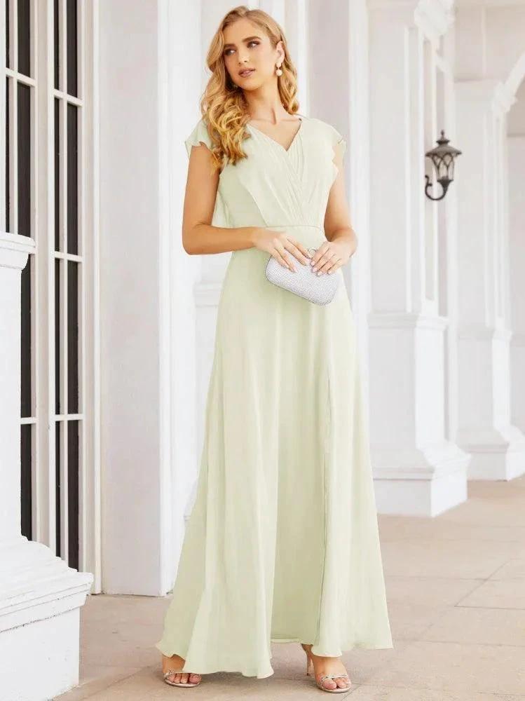 Sunnderly Bridesmaid Dresses Cape Formal Prom Dress Open Back Gowns for Mother of The Bride SY28058 by numbersea