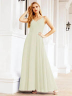 Numbersea Spaghetti Strap Bridesmaid Dresses V Neck Butterfly Back Fromal Evening Party Prom Gown 28036 by numbersea