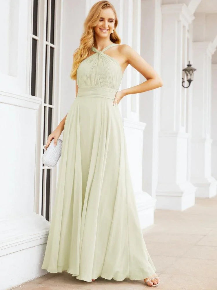 Numbersea Abiti da damigella incrociati con collo all'americana per festa, matrimonio, sera, ballo di fine anno, abiti lunghi da ballo 28053