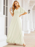 Numbersea Bridesmaid Dresses for Wedding Formal Evening Party Prom Gown with Cape 28050