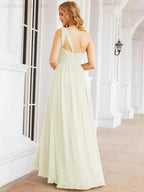 Numbersea One Shoulder Bridesmaid Dresses Long Maxi Formal Evening Party Prom Gowns 28061 by numbersea