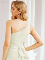 Numbersea One Shoulder Bridesmaid Dresses Long Formal Prom Gowns 28048