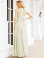 Numbersea Sleeveless Bridesmaid Dresses Long Prom Gown Zipper with Keyhole Back 28056 by numbersea