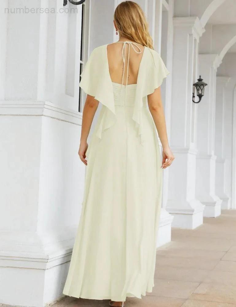 Numbersea Bridesmaid Dresses Backless Formal Prom Gowns for Evening Party Mother of The Bride Dress 28040 by numbersea
