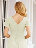 Numbersea Formal Prom Gowns for Mother of The Bride Cap Sleeves Bridesmaid Dress 28047 by numbersea
