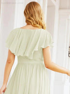 Bridesmaid Dresses with Flutter Sleeves Formal Evening Party Prom Gowns 28044 by numbersea