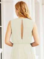 Numbersea Sleeveless Long Bridesmaid Dress A line Formal Evening Prom Gown 28025