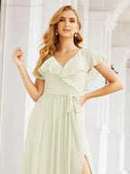 Bridesmaid Dresses with Flutter Sleeves Formal Evening Party Prom Gowns 28044 by numbersea