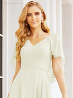 Numbersea Bridesmaid Dresses for Wedding Formal Evening Party Prom Gown with Cape 28050