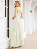 Numbersea Abiti da damigella incrociati con collo all'americana per festa, matrimonio, sera, ballo di fine anno, abiti lunghi da ballo 28053