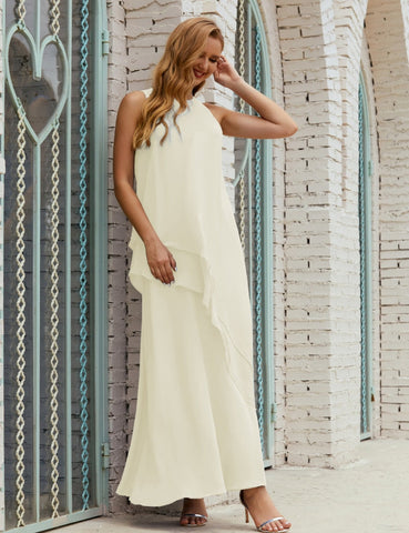 Chiffon Long Plus Size Mother of Bride Dresses Formal Bridesmaid Prom Gown SY28019