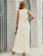 Chiffon Long Plus Size Mother of Bride Dresses Formal Bridesmaid Prom Gown SY28019