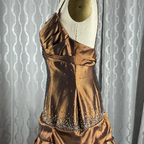 Vintage Satin Beaded Ruched Evening Dress Memaid Prom Dress Y8243 by simplepromdress
