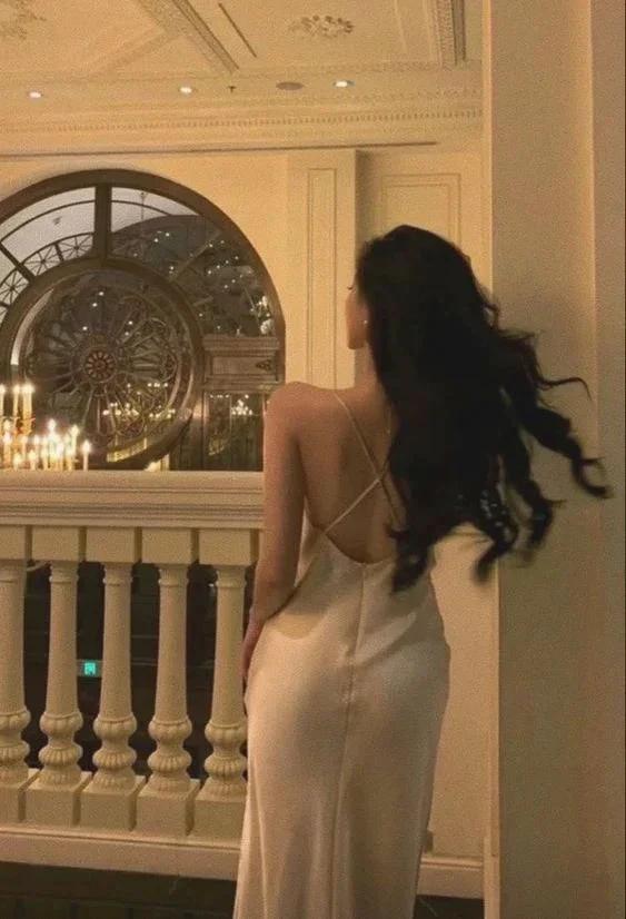 Silk Satin Cross Back Long Evening Dress Sexy Evening Gown Y717 by simplepromdress