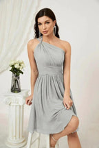 Numbersea Women Chiffon Short One Shoulder Bridesmaid Dress Formal Dresses for Party Homecoming 2804 by numbersea