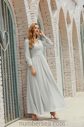 Numbersea Bridesmaid Dress Chiffon Formal Party Dress Evening Dress 28016