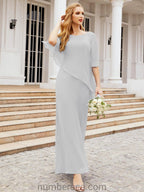 Sunnderly Formal Party Gown Dress Long Mother of The Bride Dresses with Ruffle Cape SY28026 by numbersea