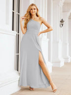 Numbersea One Shoulder Bridesmaid Dresses Long Formal Prom Gowns 28048