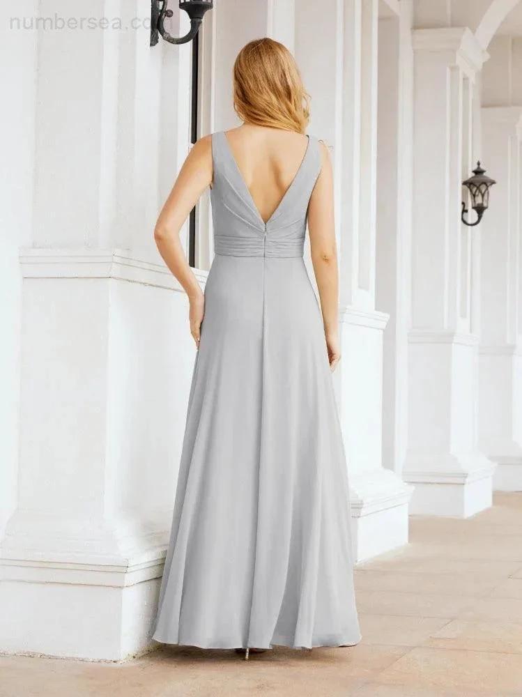 Numbersea Bridesmaid Dresses for Wedding Ruffles Long Formal Prom Gowns 28039 by numbersea