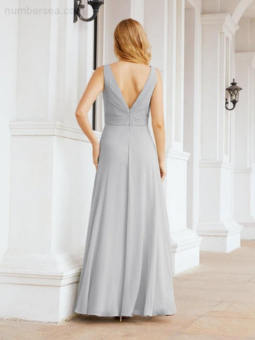 Numbersea Bridesmaid Dresses for Wedding Ruffles Long Formal Prom Gowns 28039