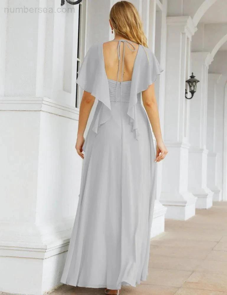 Numbersea Bridesmaid Dresses Backless Formal Prom Gowns for Evening Party Mother of The Bride Dress 28040 by numbersea