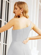 Numbersea Women's One Shoulder Formal Prom Gowns for Mother of The Bride Side Slit Bridesmaid Dresses 28052 by numbersea