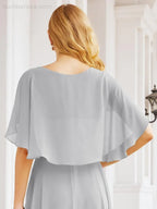 Numbersea Bridesmaid Dresses for Wedding Formal Evening Party Prom Gown with Cape 28050