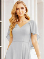 Numbersea Bridesmaid Dresses for Wedding Formal Evening Party Prom Gown with Cape 28050