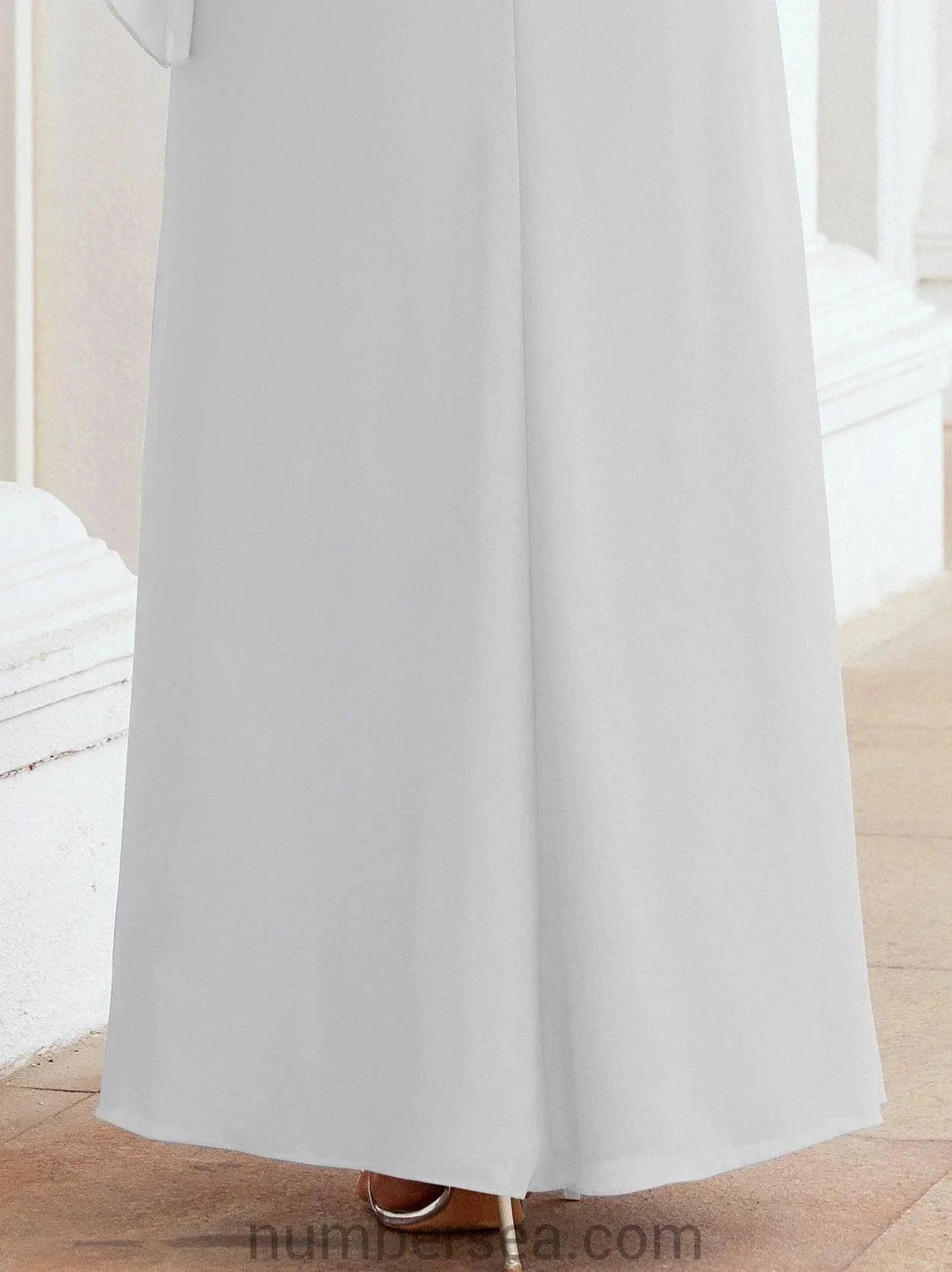 Sunnderly Formal Party Gown Dress Long Mother of The Bride Dresses with Ruffle Cape SY28026 by numbersea