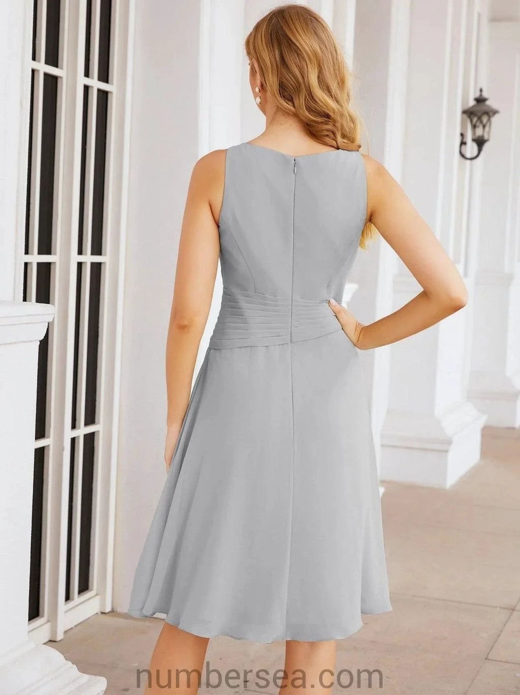 Sunnderly Mother of The Bride Dresses Prom Dress Casual Pleated Dress SY28065 by numbersea