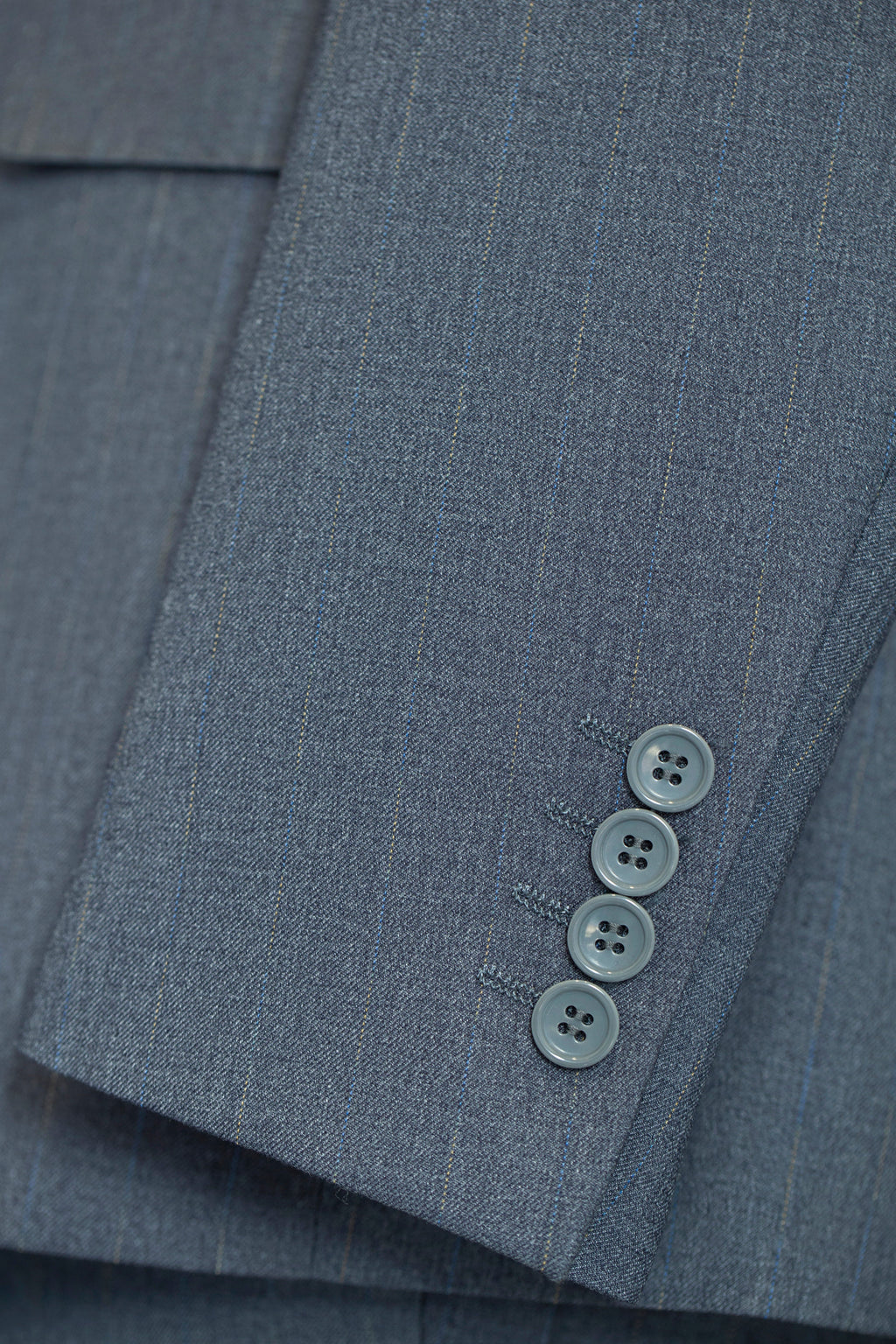 Three-Piece Subtle Pinstripe Grey Wool Suit | Tailored Formal Groom & Business Suit by 男装