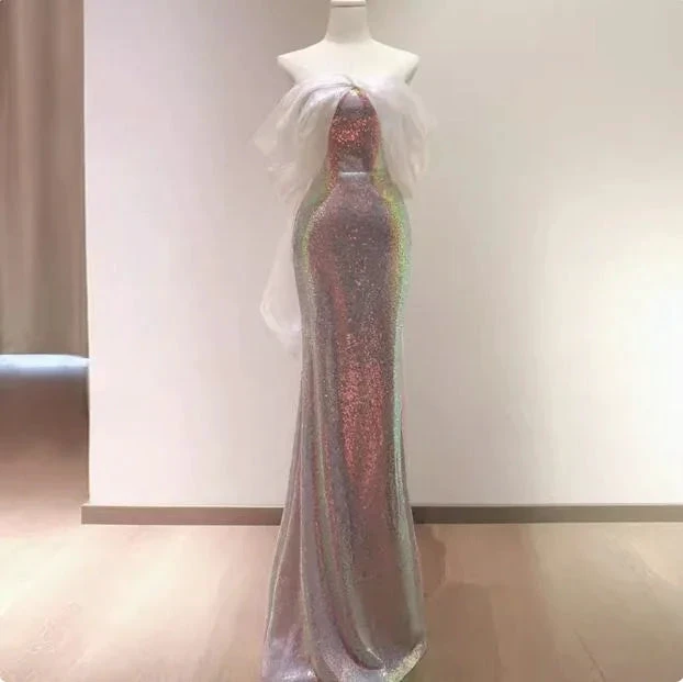 Charming Sequins Mermaid Evening Dress Shiny Long Prom Dress Y7687 by simplepromdress