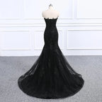 Sweetheart Neckline Black Mermaid Wedding Dress Y1776