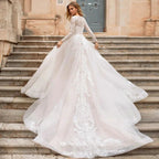Luxury Wedding Dresses Lace Applique A-Line Bridal Gowns Robe Church Wedding Party Beach Vestido De Novia 2023 Boda Elegante שמל by payinti