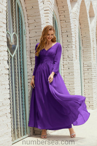 Numbersea Bridesmaid Dress Chiffon Formal Party Dress Evening Dress 28016
