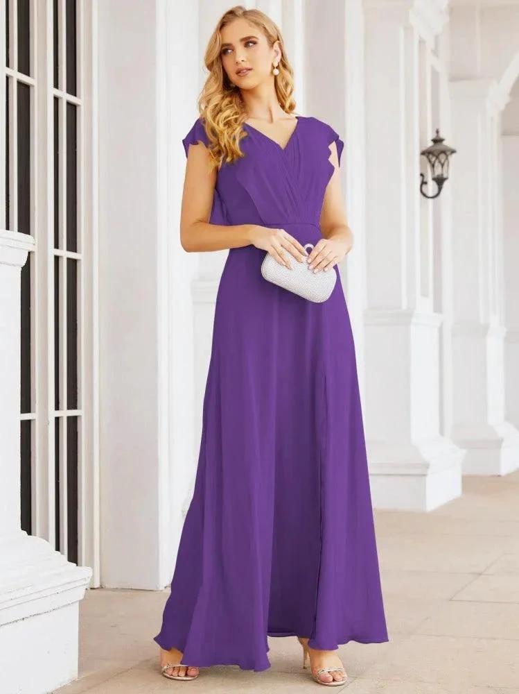 Sunnderly Bridesmaid Dresses Cape Formal Prom Dress Open Back Gowns for Mother of The Bride SY28058 by numbersea