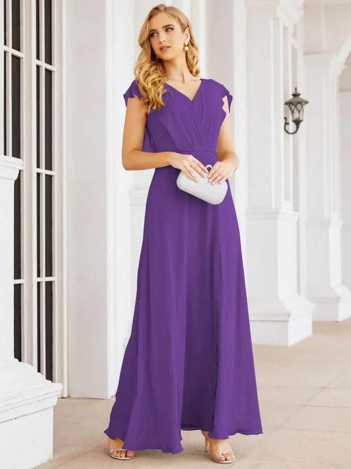 Sunnderly Bridesmaid Dresses Cape Formal Prom Dress Open Back Gowns for Mother of The Bride SY28058 by numbersea