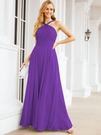 Numbersea Abiti da damigella incrociati con collo all'americana per festa, matrimonio, sera, ballo di fine anno, abiti lunghi da ballo 28053