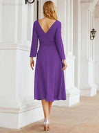 Bridesmaid Dress V-Back Waist Belt Mother of the Bride Wedding Guest SY28031 by numbersea