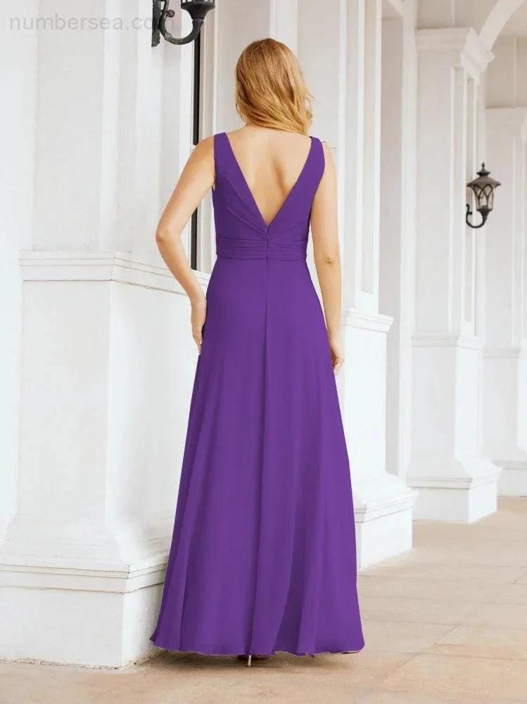 Numbersea Bridesmaid Dresses for Wedding Ruffles Long Formal Prom Gowns 28039 by numbersea