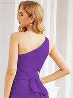 Numbersea One Shoulder Bridesmaid Dresses Long Formal Prom Gowns 28048