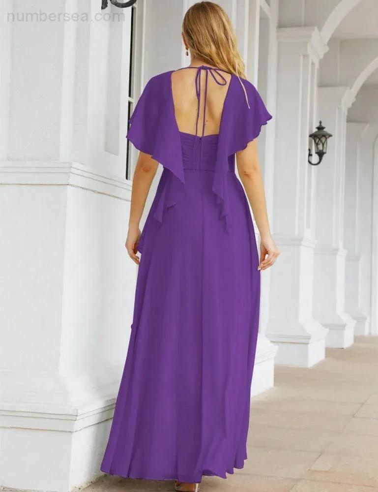 Numbersea Bridesmaid Dresses Backless Formal Prom Gowns for Evening Party Mother of The Bride Dress 28040 by numbersea