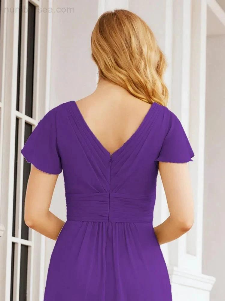 Numbersea Formal Prom Gowns for Mother of The Bride Cap Sleeves Bridesmaid Dress 28047 by numbersea