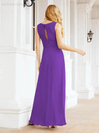 Formal Prom Gown Elegant V-Neck Sleeveless Bridesmaid Dresses for Wedding Party 28037 by numbersea