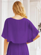 Numbersea Bridesmaid Dresses for Wedding Formal Evening Party Prom Gown with Cape 28050