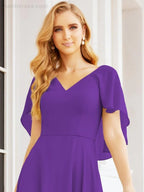 Numbersea Bridesmaid Dresses for Wedding Formal Evening Party Prom Gown with Cape 28050